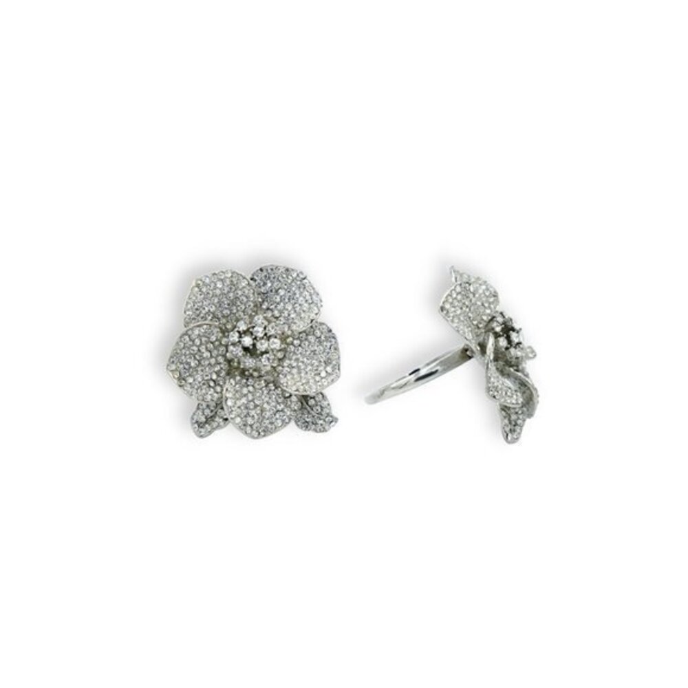 Crystal Floral Napkin Rings - Set of 8